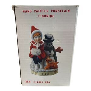 Vintage USA Children of the World 1992 RSVP Christmas Figurine Porcelain Snowman